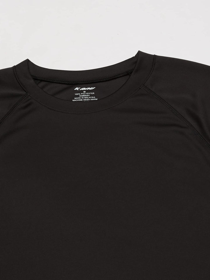 Men&#39;s Short Sleeve UPF 50 Swim Rash Guard Sun Shirt (Regular &amp; Extended Sizes), Black/Charcoal, 5X