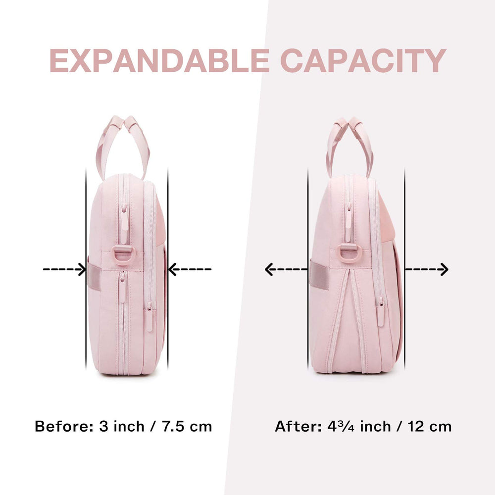 Laptop Bag for Women,15.6 Inch Laptop Case Expandable Computer Bag Slim Briefcase,Pink