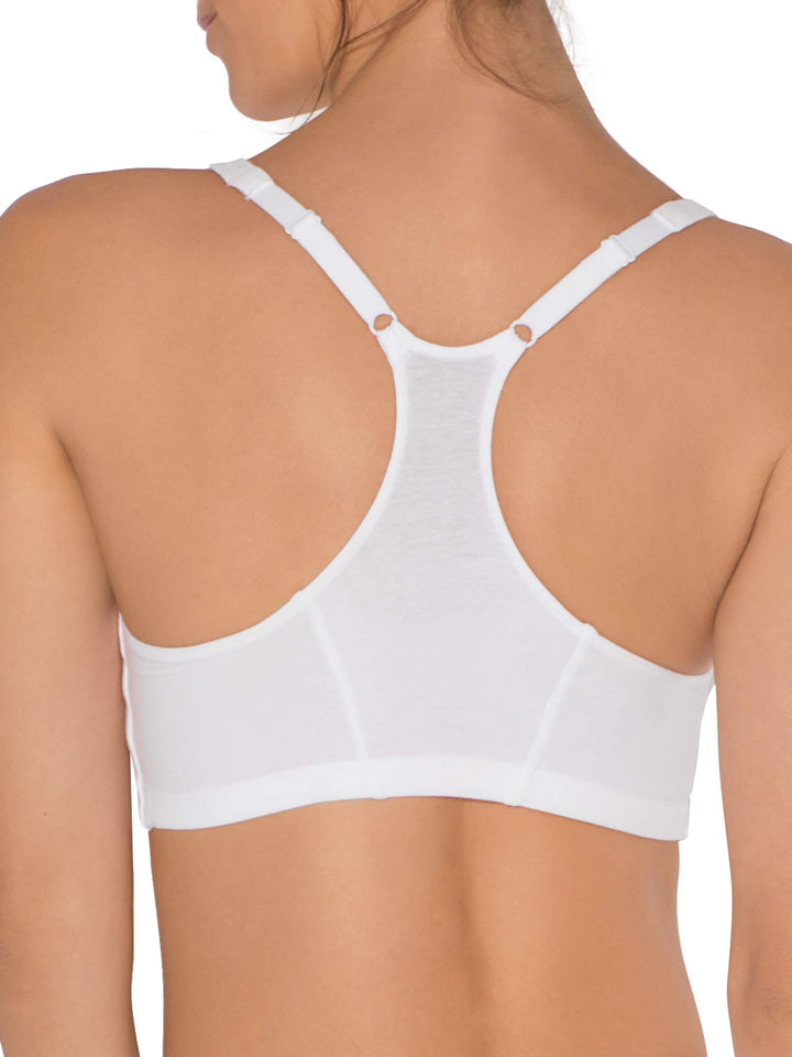 Women&#39;s Adjustable Shirred Front Racerback Sports Bra Multi Packs, White/Heather Grey/Black Hue, 44