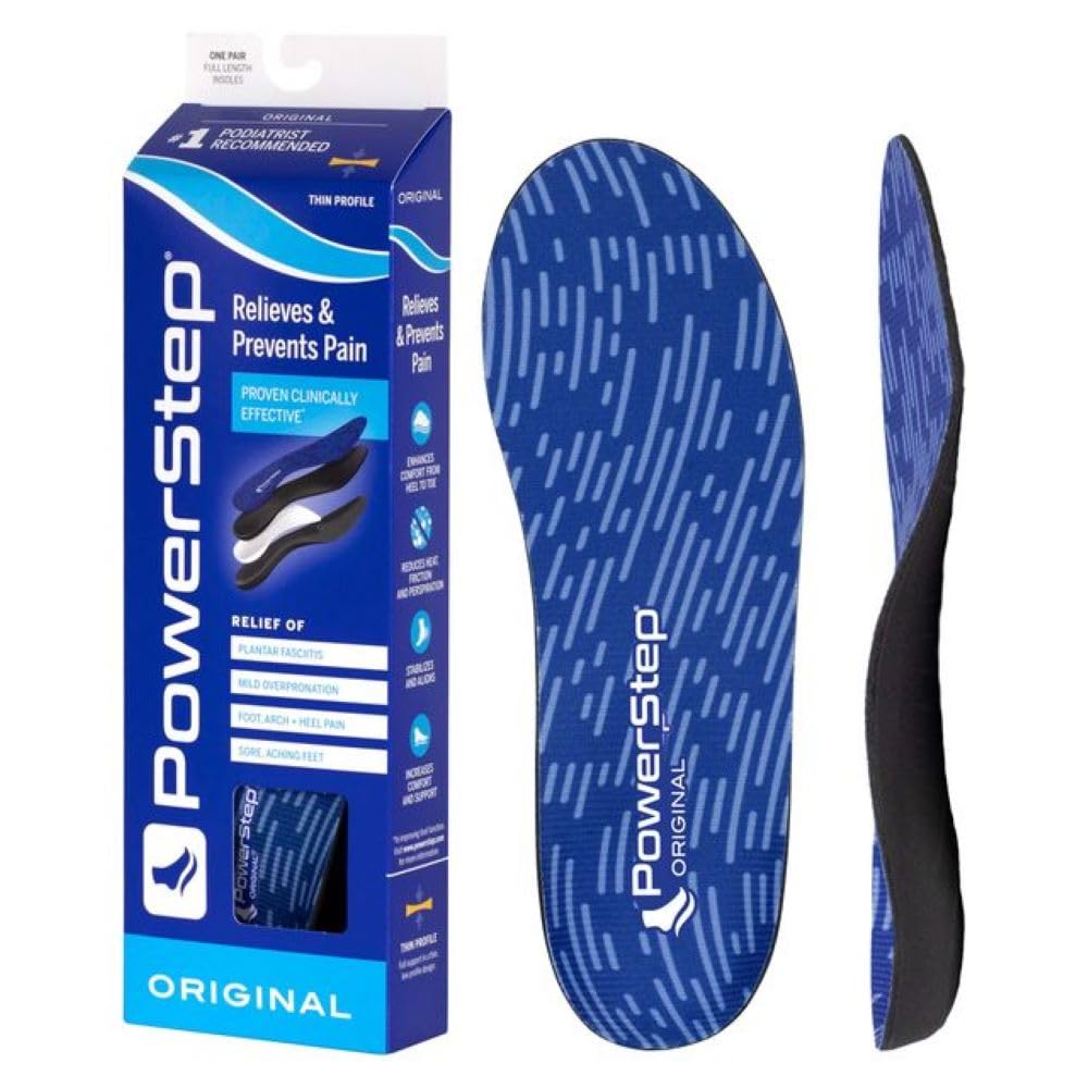 Original Insoles - Arch Pain Relief Orthotics for Tight Shoes - Foot Support for Plantar Fasciitis, Mild Pronation and Foot &amp; Arch Pain - Shoe Inserts for All (M 6-6.5, F 8-8.5)
