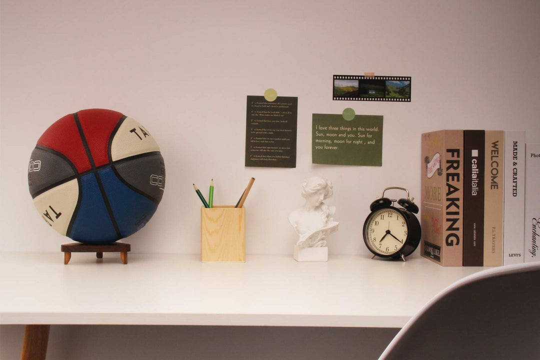 Ball Stand Holder Display Stand for Basketball Football Soccer Holder Rack Autographed Ball Memorabilia Display Case Solid Walnut Wood Made Ball Display Stand