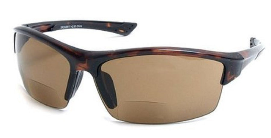 The Foster Bifocal Sun Reader Sport and Wrap Around Reading Sunglasses, Tortoise with Amber +2.50