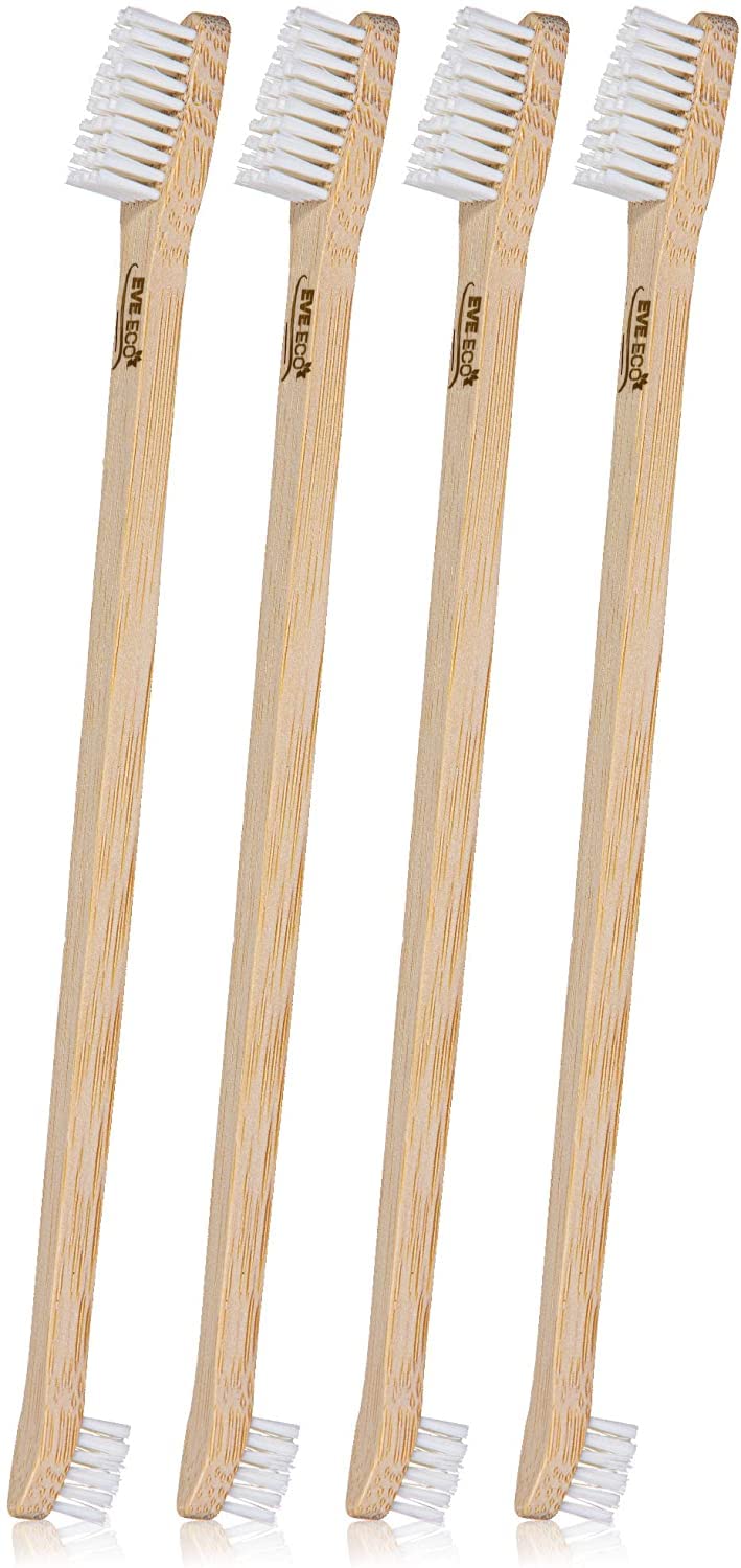 4-Pack Bamboo Dog &amp; Pet Toothbrushes - 2 Brush 