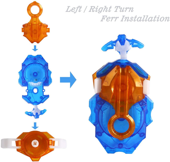 Battling Tops Burst Launcher B-184,L/R Two-Way Launcher,DB Layer System Pull-Wire Launcher (Red)