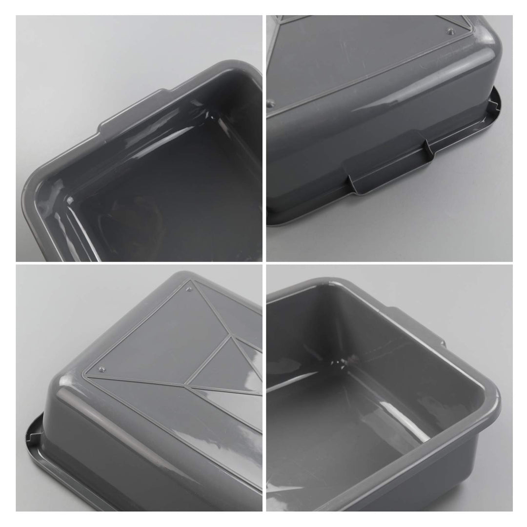 4-Pack 13 L Gray Commercial Bus Tubs, Utility Bus Boxes