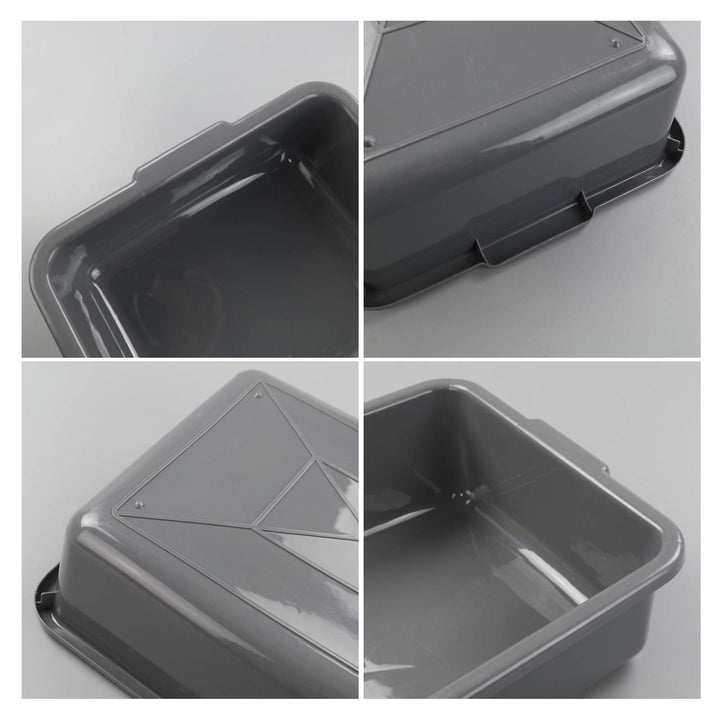 4-Pack 13 L Gray Commercial Bus Tubs, Utility Bus Boxes