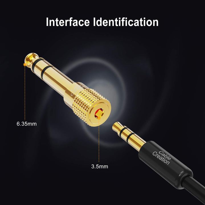 1/4&#39;&#39; to 1/8&#39;&#39; Headphone Audio Adapter, 6.35mm to 3.5mm Male to Female TRS Stereo Jack, Gold Plated Audio Jack Convertor for Cellphone,Speaker,Mic,iPod,Receiver,Guitar, Digital Piano