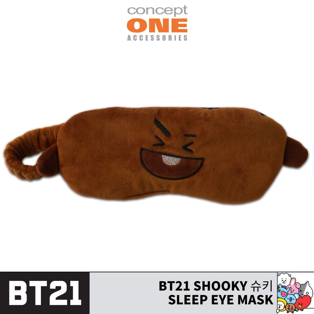 BT21 Line Friends SHOOKY BIG FACE Sleep EYE MASK, Brown