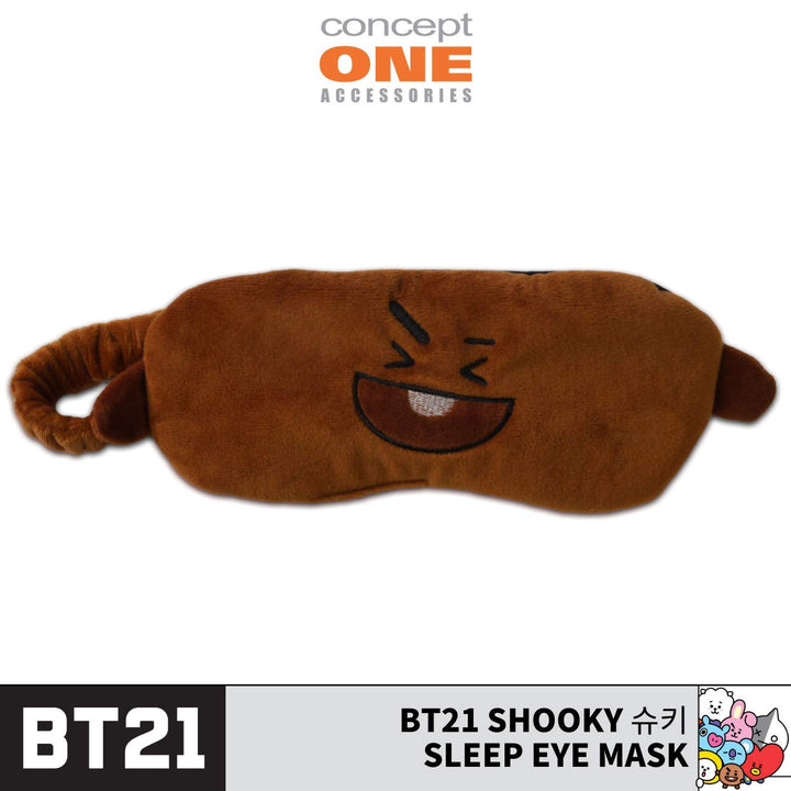 BT21 Line Friends SHOOKY BIG FACE Sleep EYE MASK, Brown