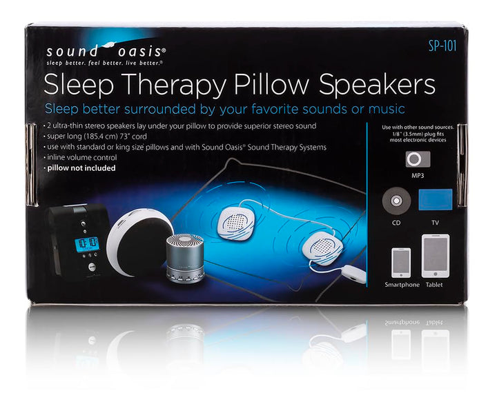 Pillow Speakers, 2 UltraThin Stereo Speakers, Volume Control, Surround Sound for Music, Sleep, Tinnitus Masking, Connect to External Sound Source with 1/8 3.5mm Headphone Jack Plug, White
