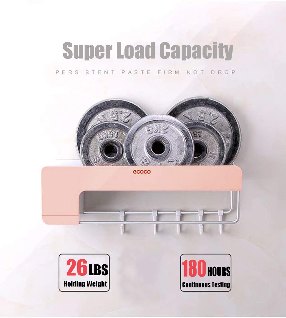 Adhesive Bathroom Shelf Storage Organizer Wall Mount No Drilling Shower Shelf Kitchen Storage Basket Rack Shelves Shower Caddy Pink