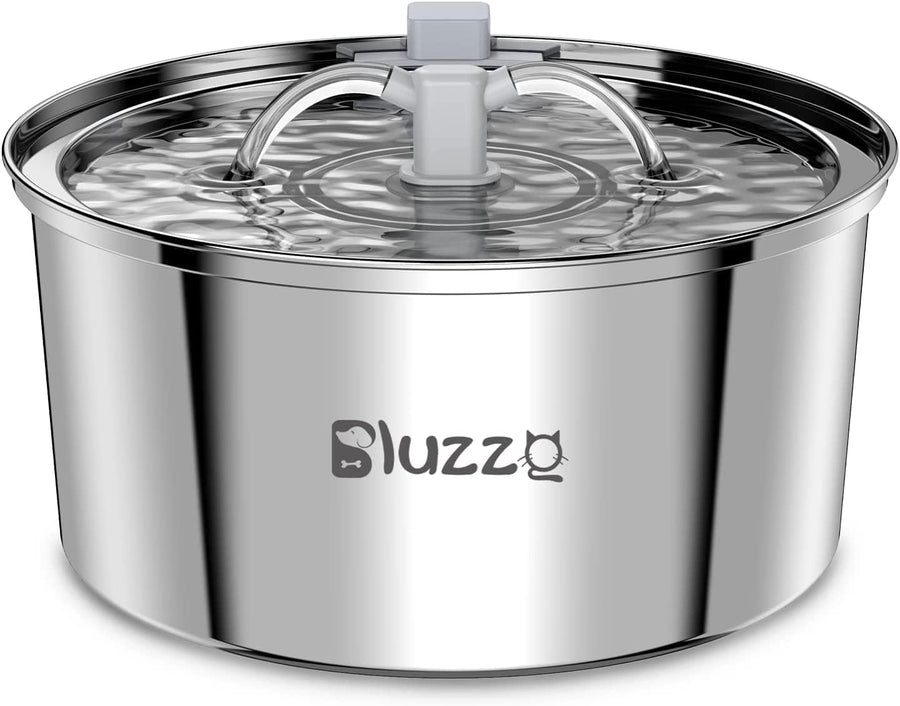 Cat Water Fountain Stainless Steel with Filter, 3.2L/108Oz Large Capacity Automatic Pet Water Fountain, Cat Dog Water Dispenser with Ultra-Quiet Pump for Multiple Pets, Dishwasher Safe
