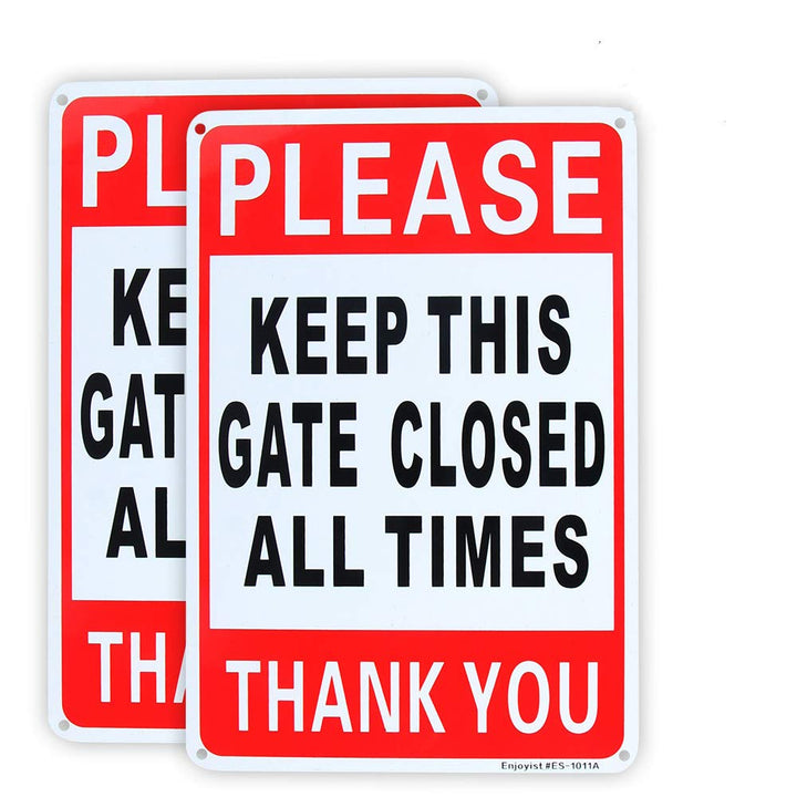 2-Pack Please Keep This Gate Closed Sign 10x 7 .04 Aluminum Reflective Sign Rust Free Aluminum-UV Protected and Weatherproof
