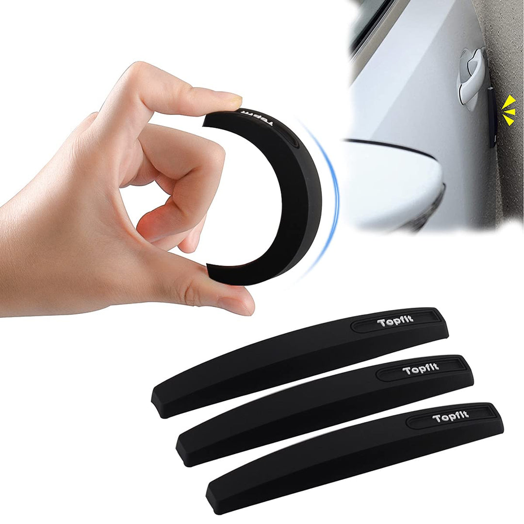 Car Side Door Guard Edge Defender Protector Trim Guard Sticker Fit for Most Car (Black,4 pcs Set)