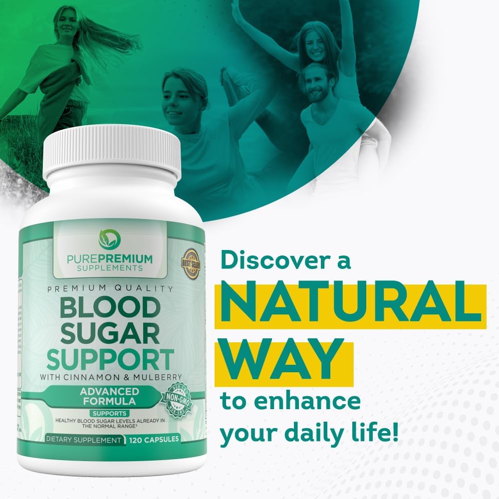 Normal Blood Sugar Support Cinnamon Supplements to Support Blood Sugar Levels Already in The Normal Range-Capsules w/Bitter Melon, Mulberry, Zinc, Biotin, Vitamin C, E-60 Count
