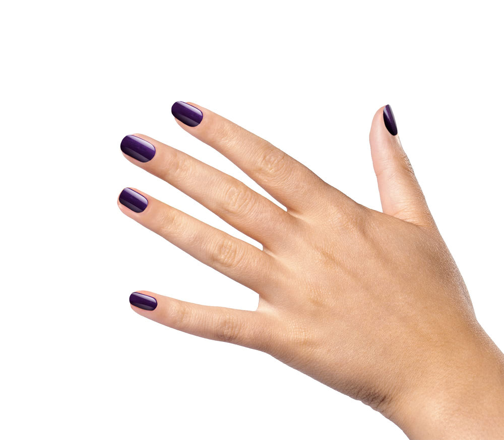 Nail Polish, 572 Purple Rain, Dark Shimmer Purple Lacquer Opaque Coverage, 0.5 fl.oz.