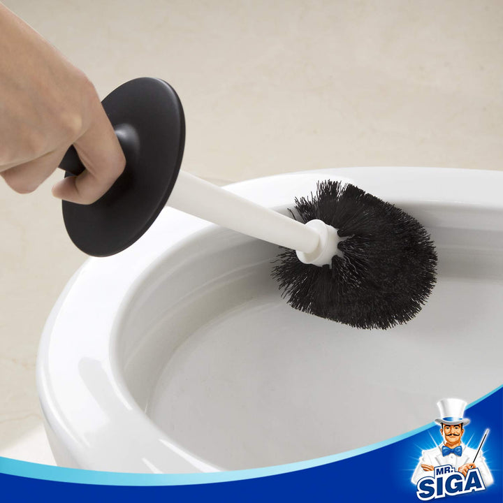MR.SIGA Toilet Bowl Brush and Holder for Bathroom, Blac