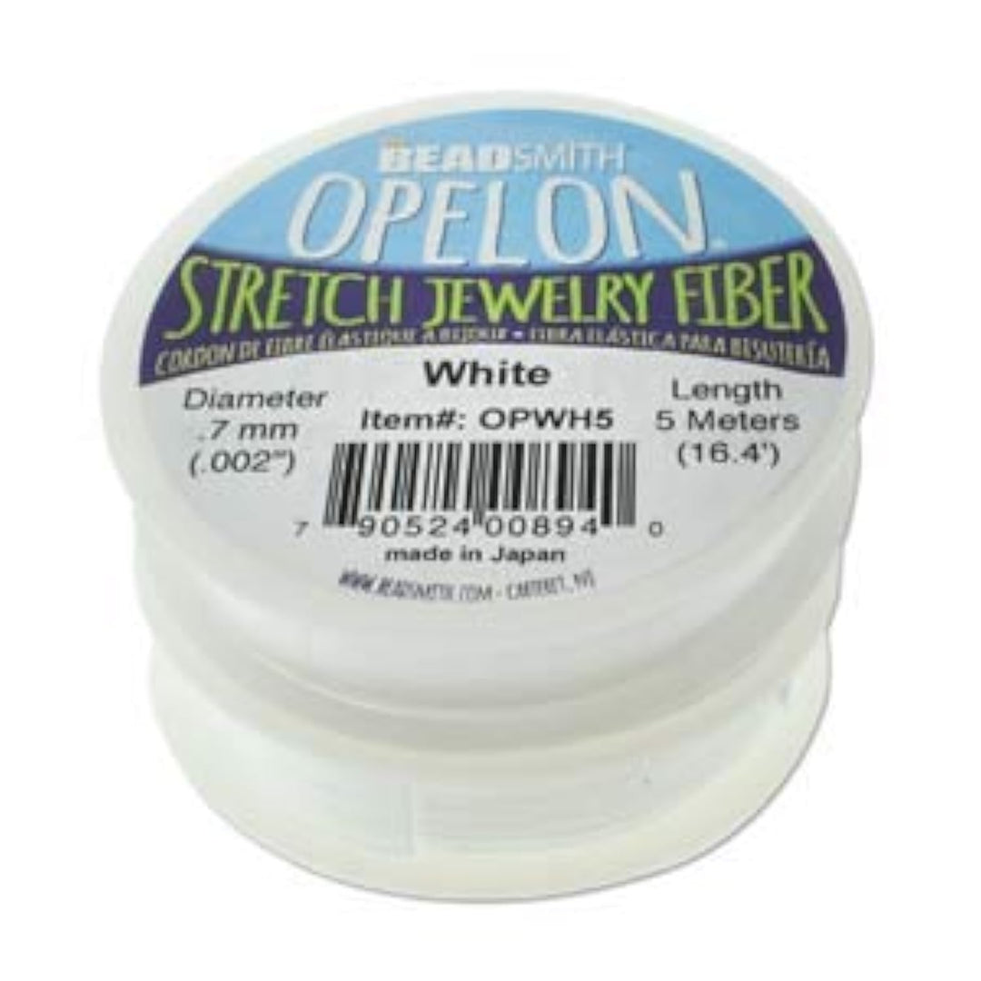 Opelon Floss Stretch Fiber Bead Cord .7mm 5 Meters White