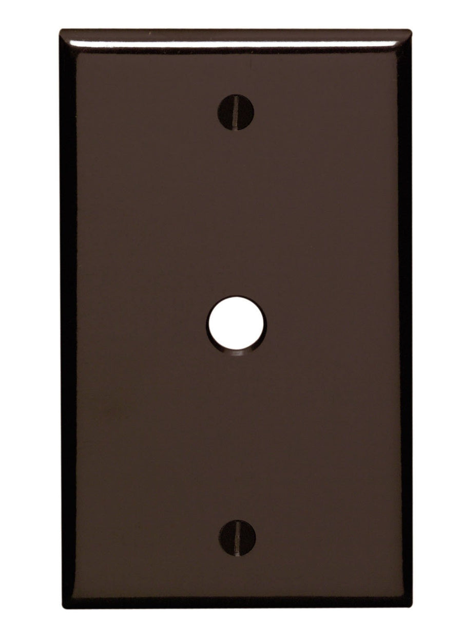 85013 1-Gang .406 Inch Hole Device Telephone/Cable Wallplate, Standard Size, Thermoset, Box Mount, Brown
