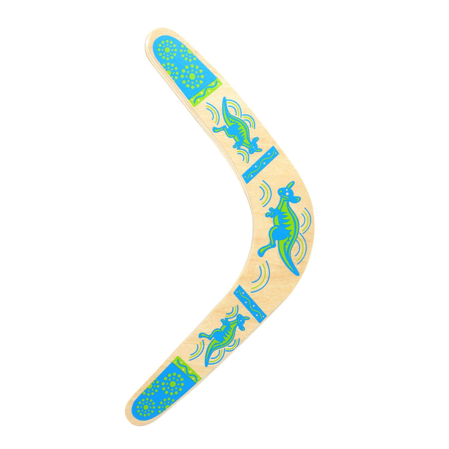 Boomerang for Kids, Australia Style Handmade Wooden Authentic Boomerang, V-Shaped Returning Boomerang for Ages Above 10 Years Old Kids and Adult- Blue
