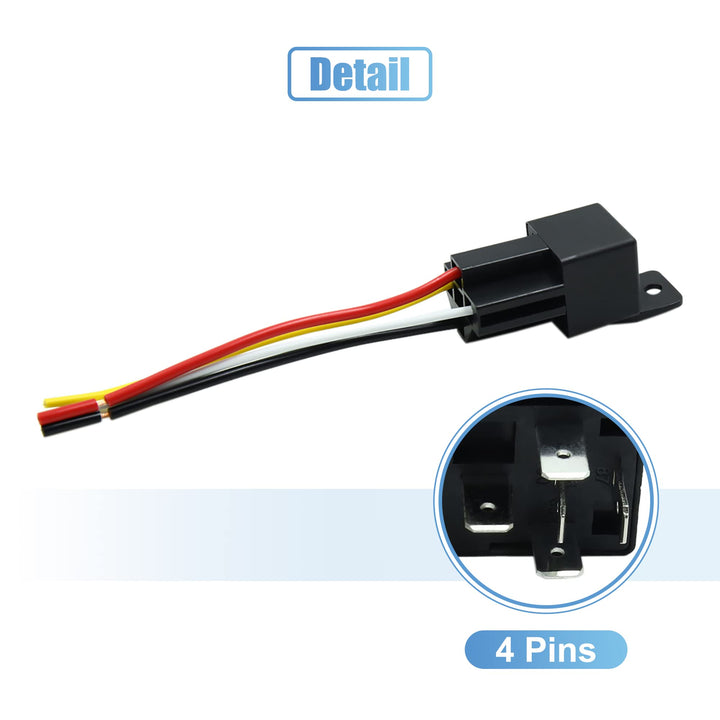 JD-2912 4 Pin DC 36V 40A Universal Car Vehicle Motor Fuse Relay Switch Power with Harness