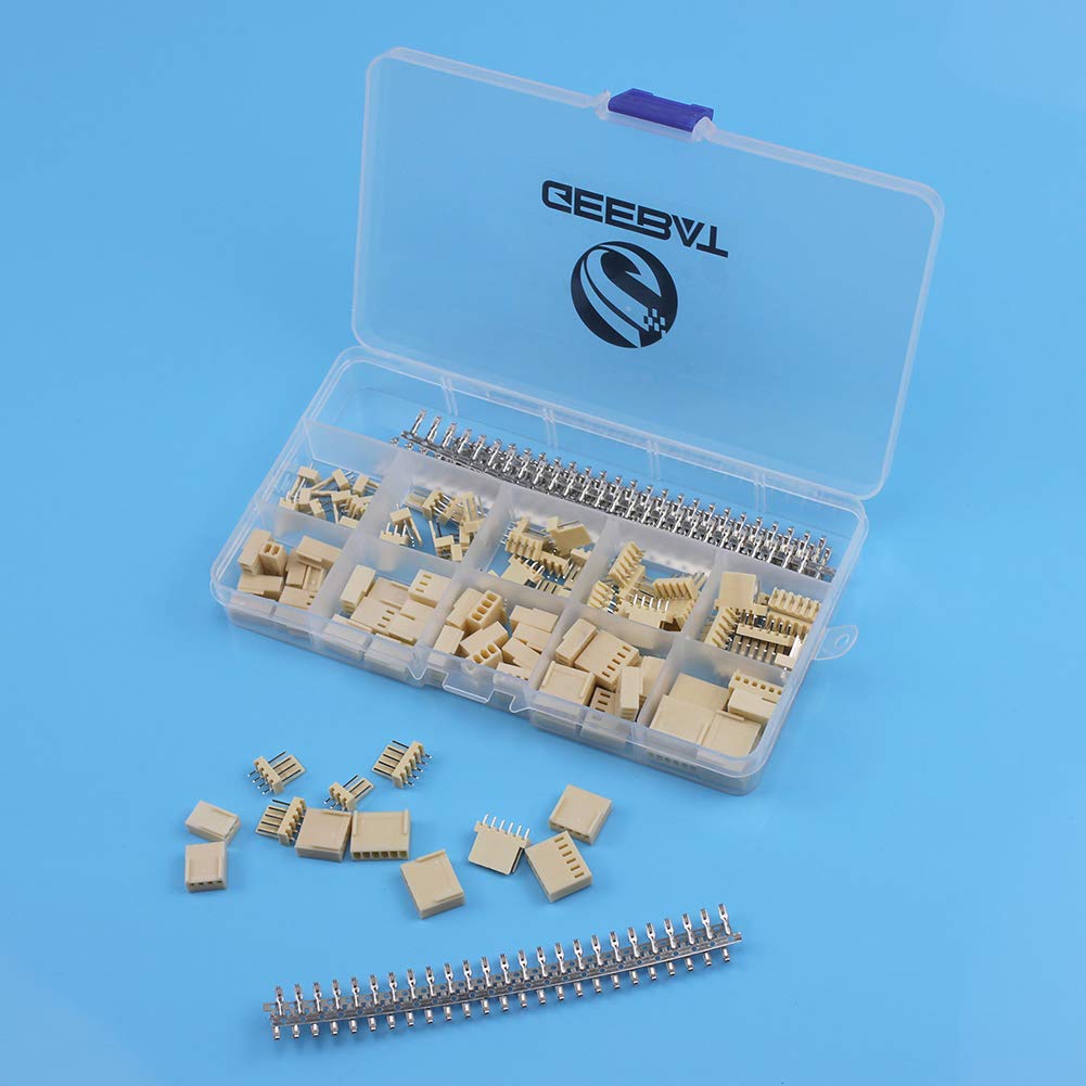 300pcs 2.54mm KF2510 Connector Kit with KF2510 2.54mm Female Pin Headers Terminals, 2.54mm 2/3 / 4/5 /6 Pin Housing Connector Adapter Plug