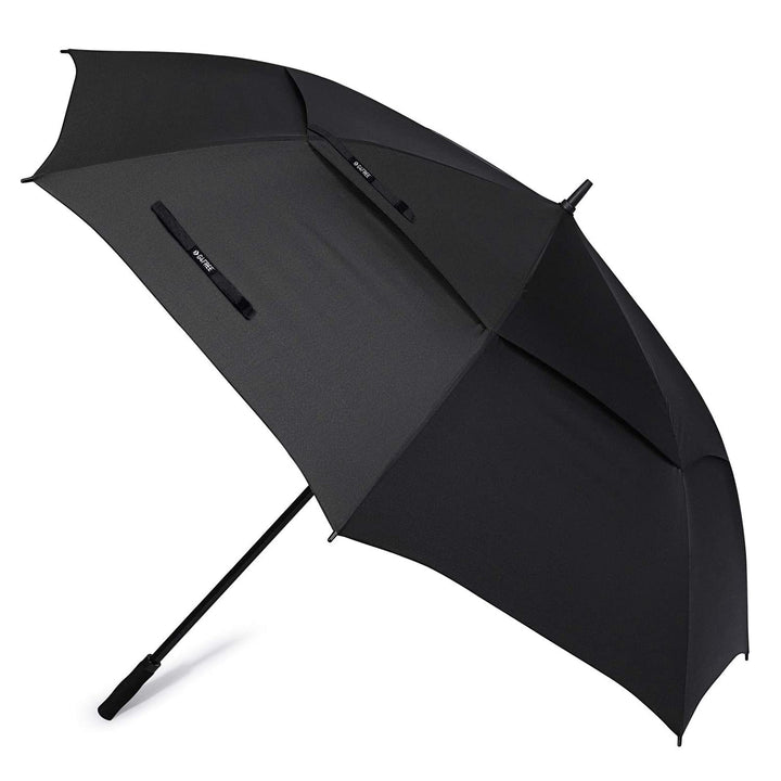 72 Inch Huge Large Oversize Golf Umbrella Automatic Open Double Canopy Vented Windproof Stick Umbrellas, 6 Ft Heavy Duty Outdoor Doorman Umbrella Family Umbrella(Black)