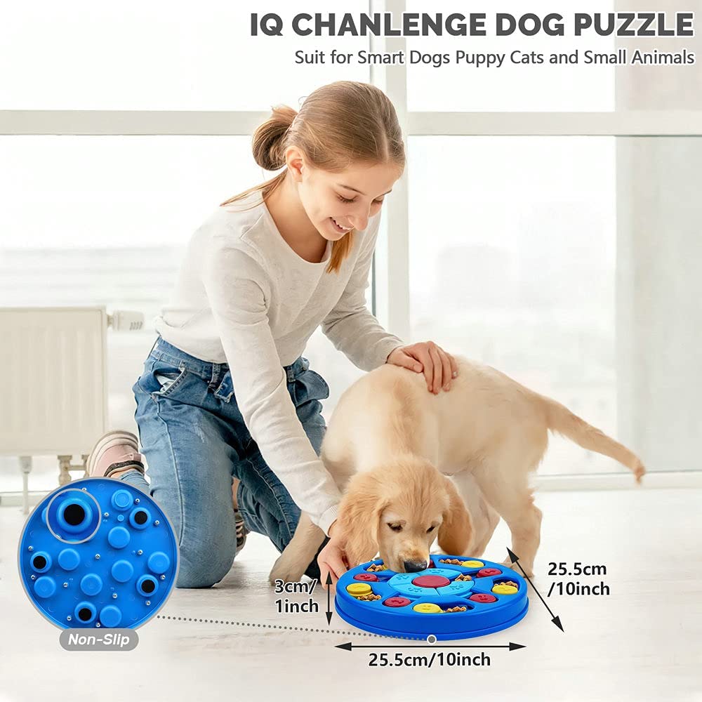 Dog Puzzle Toys Interactive Toy for Puppy IQ Stimulation &amp;Treat Training Games Treat Dispenser for Smart Dogs, Puppy &amp;Cats Fun Feeding (Level 1-3)…