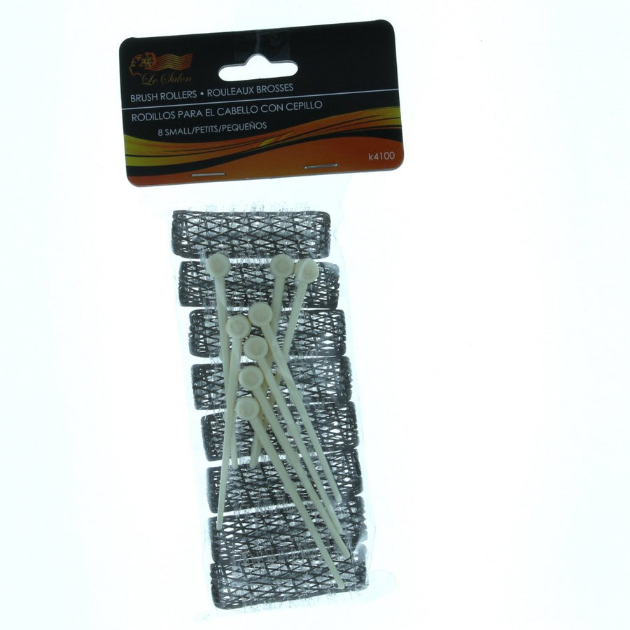 16 BRUSH ROLLERS & PINS Small Mini Hair Curlers Bristles 2 x 1/2 Kids Pageants (2 packs)