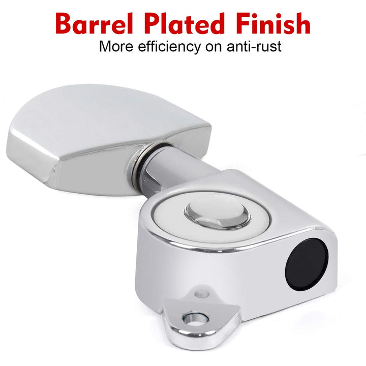 Guitar Tuning Pegs, Tuners Machine, 18:1 3L3R, Tuner Keys Heads, Closed Chrome for Acoustic Electric Guitars Luthier DIY Repair (Big Ellipse)