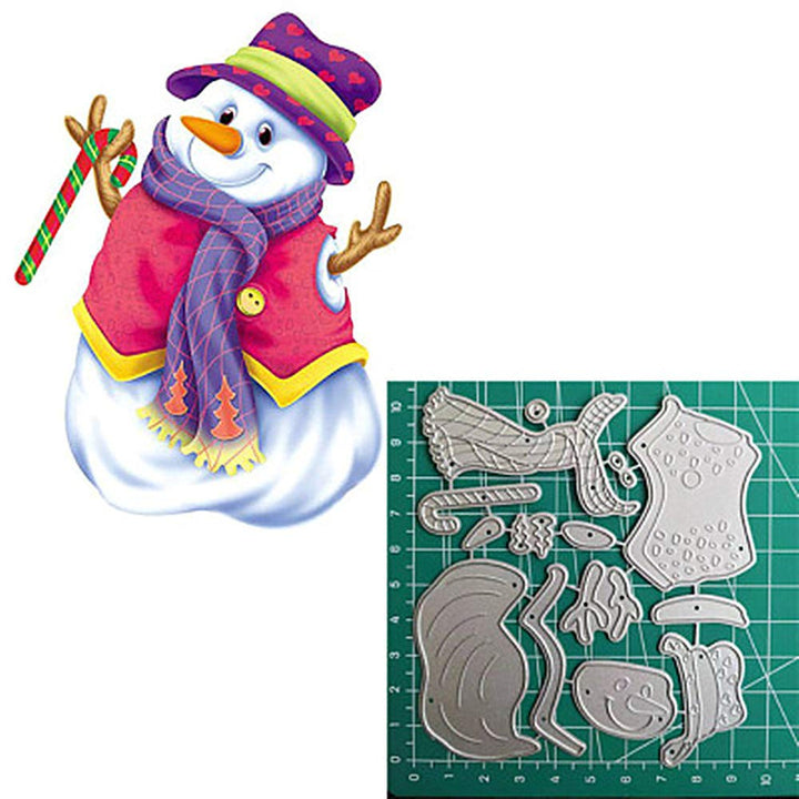 Metal Snowman with A Scarf Cutting Dies and Christmas Snowman Die Cuts Embossing Stencils Template Mould for Card Scrapbooking and DIY Craft Album Paper Card Decor
