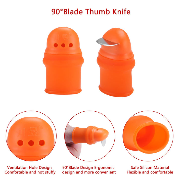 E-TING 12 Pcs Gardening Silicone Thumb Knife Harvesting