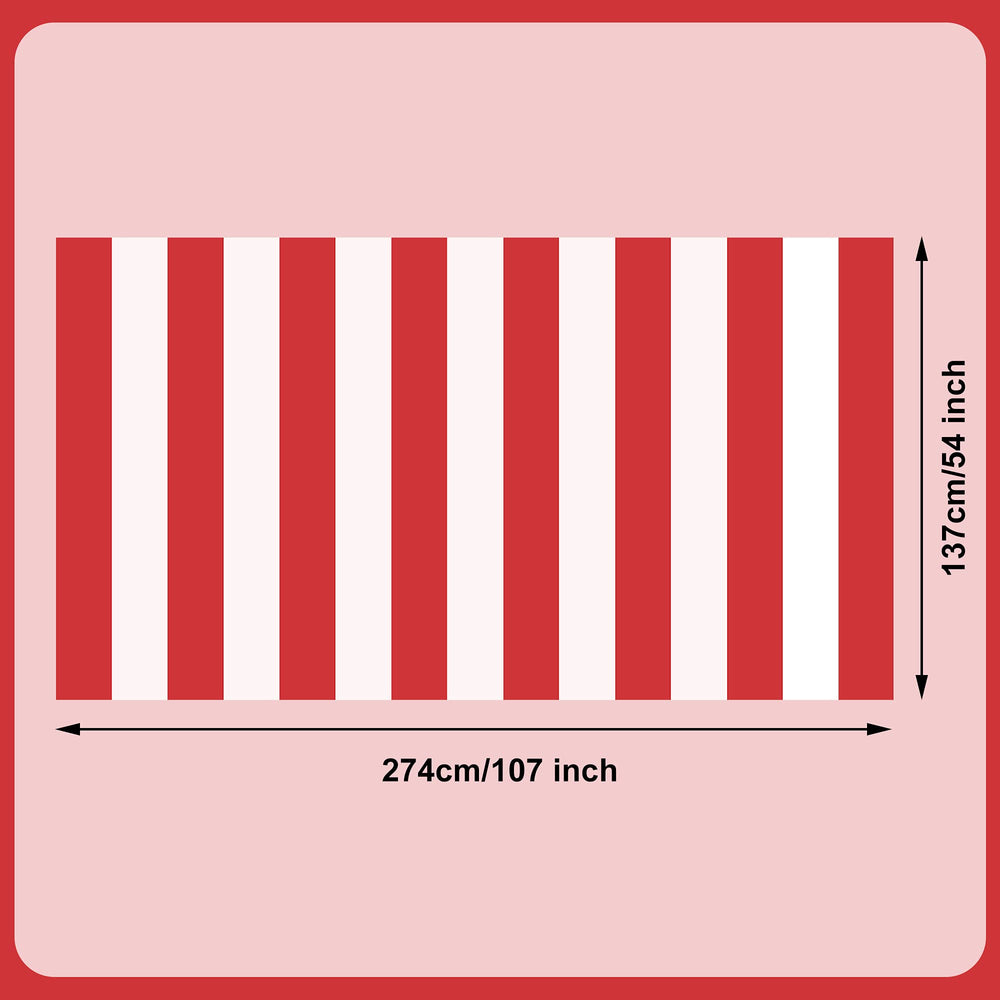 peony man 2 Pieces Red and White Striped Tablecloth Pla