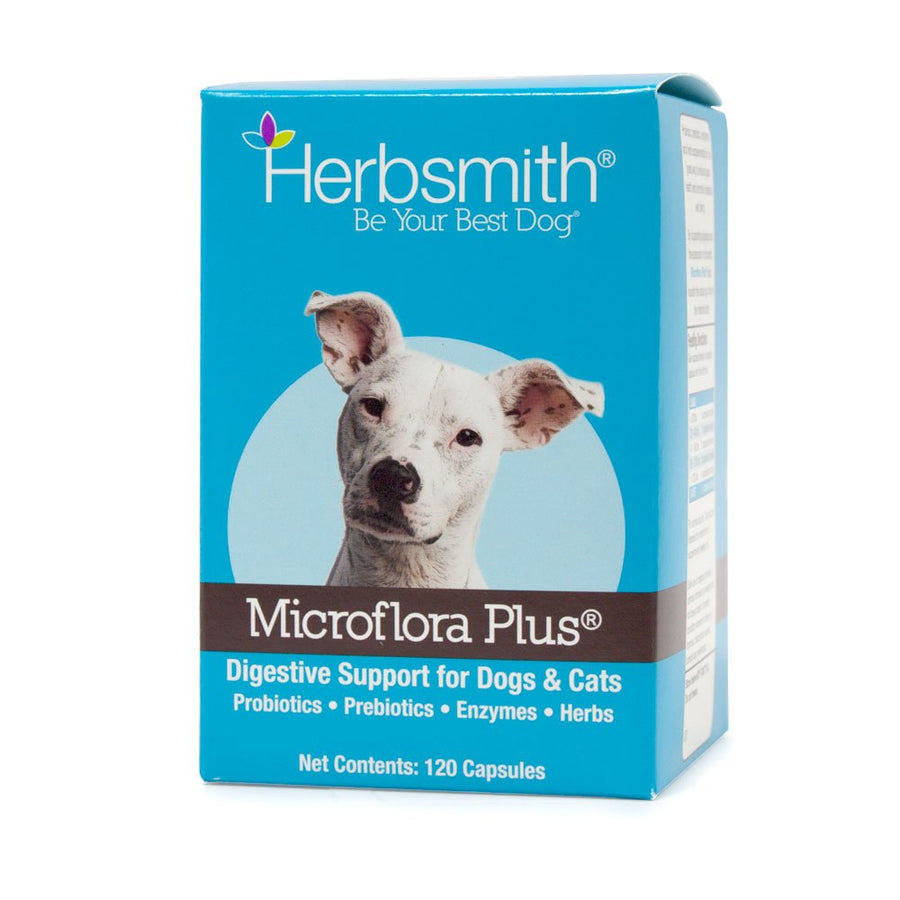 Microflora Plus – Dog Digestion Aid –Probiotics and Digestive Enzymes for Dogs – Prebiotic for Dogs – 120 Capsules
