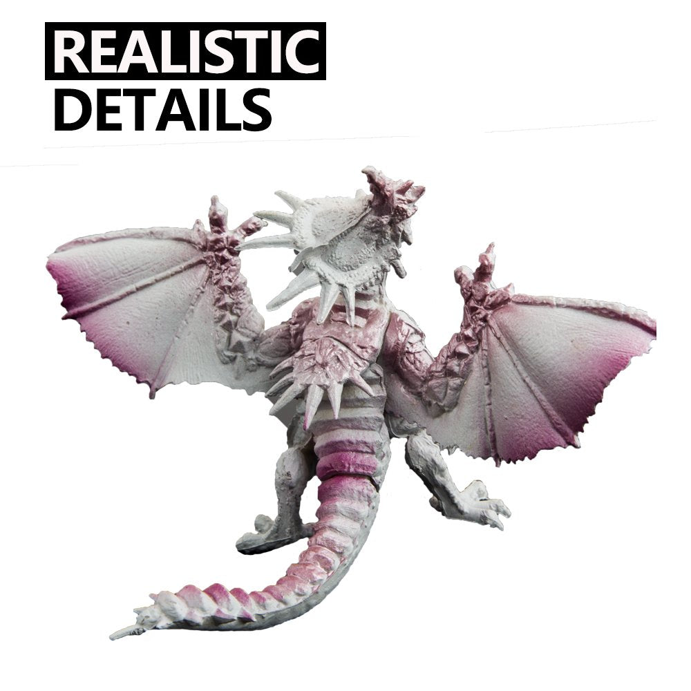4 Inch Realistic Detail Dragon Toy Set with Gift Box, 12 Pcs Mini Dragon Figure in and Styles, Dragon Theme Party Favors Toy for Kids, Goody Bag Filler, Bulk Gifts, Cake Toppers
