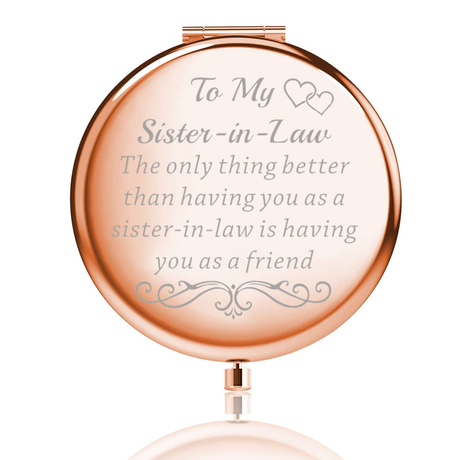 to My Sister-in-Law Gifts Sister in Law Compact Mirror The Only Thing Better Than Having You As a Sister Makeup Mirror Wedding Gift Future Sister in Law Gift (Pink)