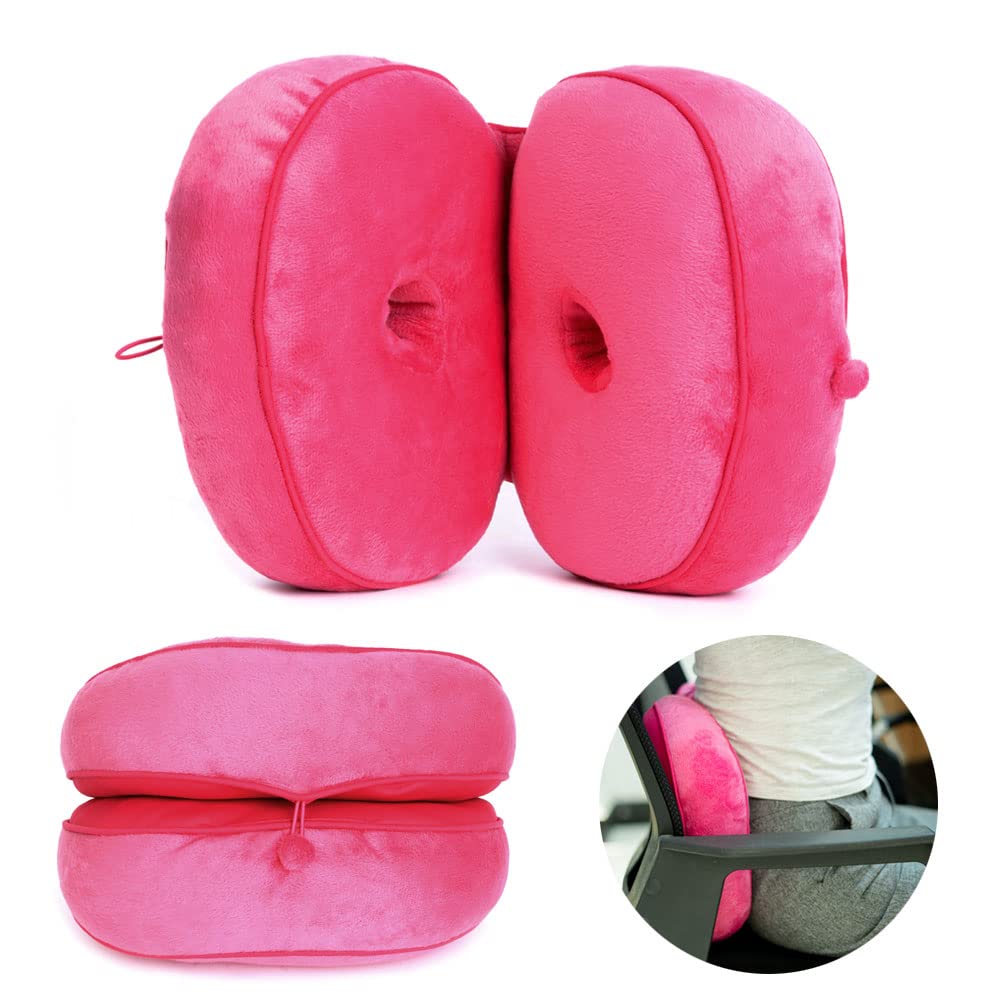 Dual Comfort Cushion Lift Hips Up Seat Cushion,Multifunction Foldable Beautiful Butt Posture Correction,for Hip and Tailbone Pain Office Home Chair and Car Seat Cushion (Black)