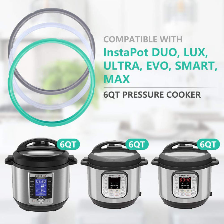 Sealing Ring for 6 Quart InstantPot - Replacement Silicone Gasket Seal Rings for 6 Qt Instapot Programmable Pressure Cooker - Insta Pot Accessories Fit for 6QT