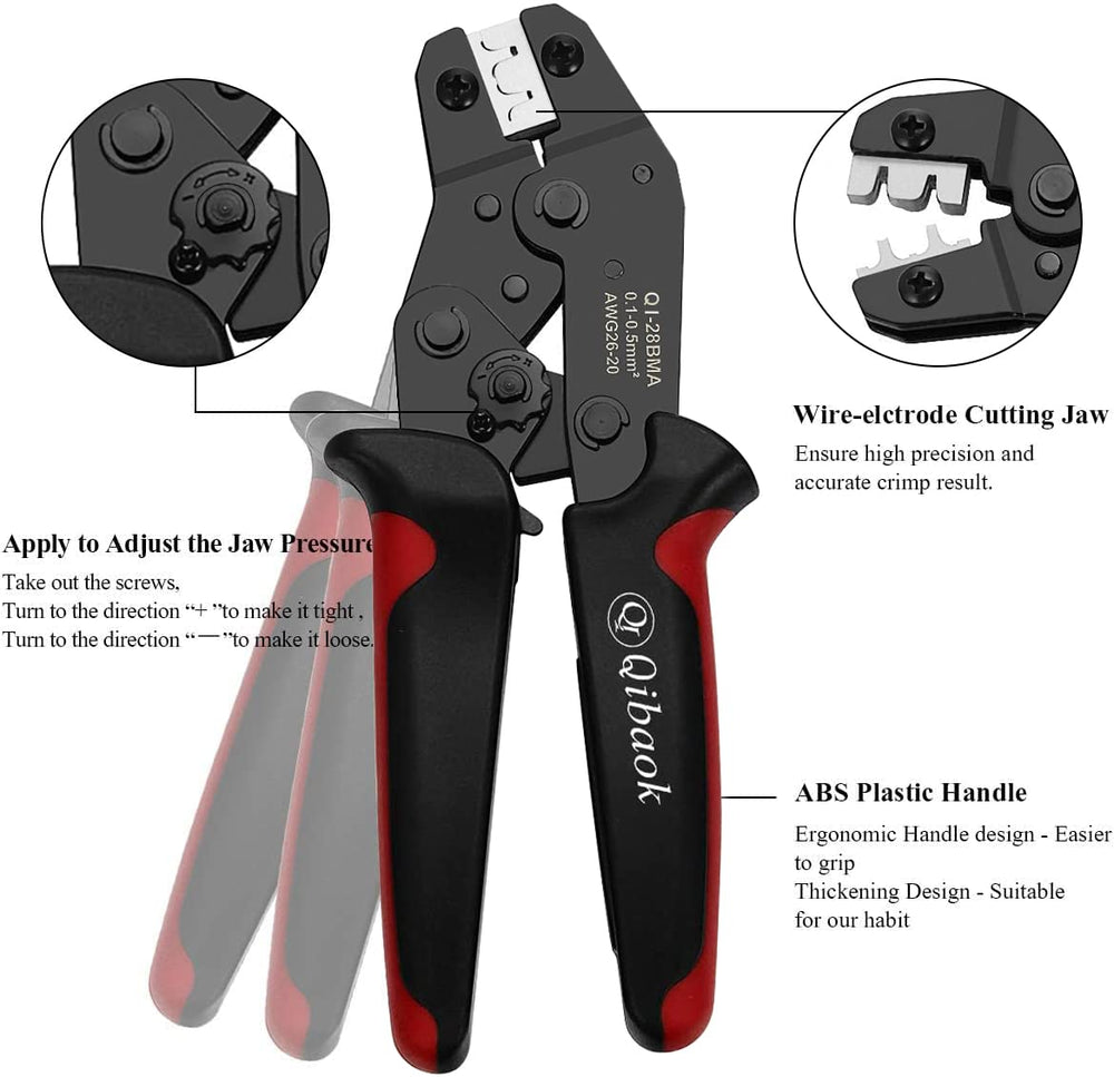 Qibaok Crimping Tool Kit Ratcheting Crimper with 1550PC