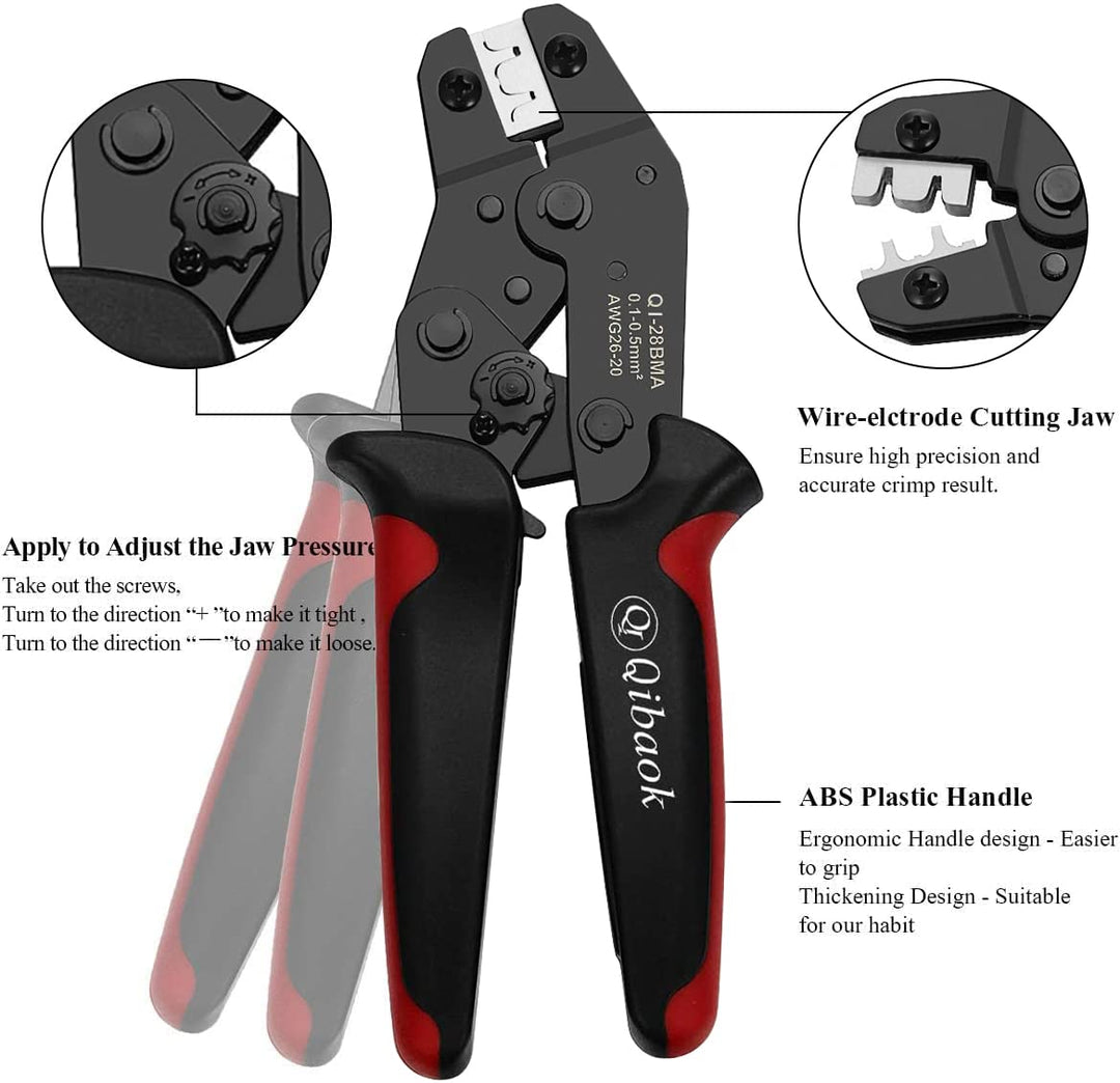 Qibaok Crimping Tool Kit Ratcheting Crimper with 1550PC