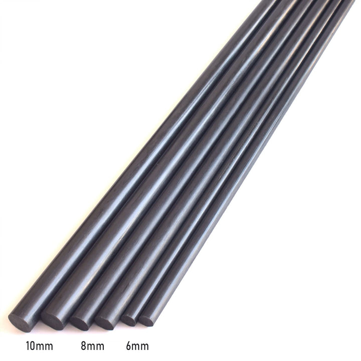 2pcs 10mm Carbon Fiber Rods 10x420mm,10mm Solid Carbon Fiber Tube(pultrusion) Length 420mm