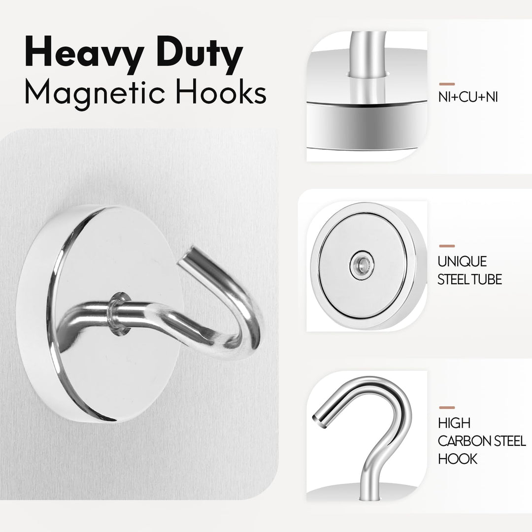 Neosmuk Magnetic Hooks Heavy Duty,130lb Super Strong Ma