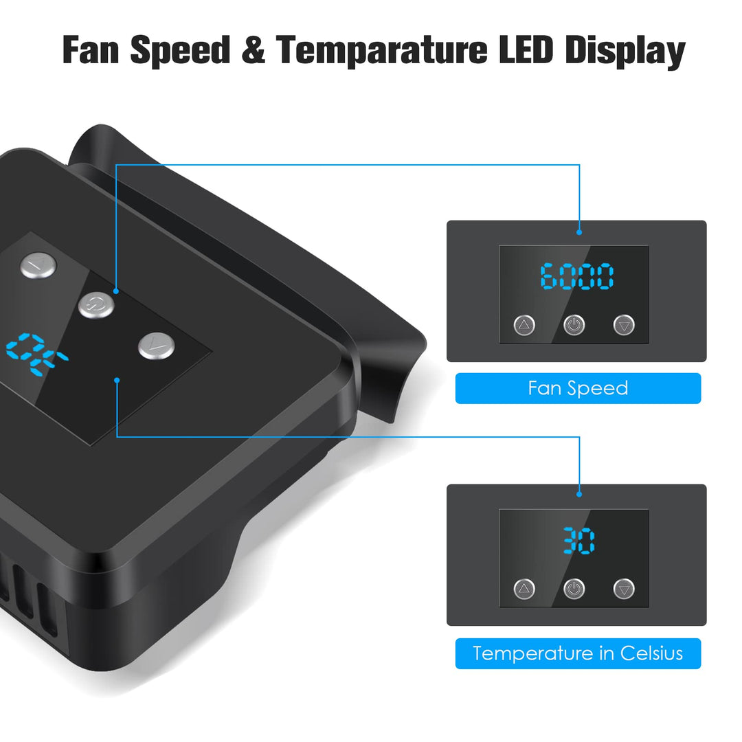Cooling Fan for Nintendo Switch, Cooler Replacement Kit for Nintendo Switch Docking Station Dock Set, Adjustable Fan Speed, LED Temperature &amp; Speed Display, 3 Buttons Control, Micro USB Cable Powered