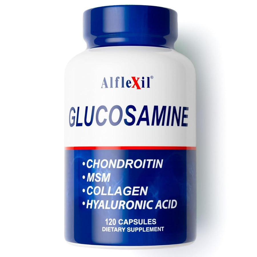 Alflexil Premium Glucosamine & Chondroitin Nutritional Supplement - Healthy Joint, Bone & Knee Support - Rich In MSM & Collagen - Organic natural Ingredients - Made In USA - 120 Capsules