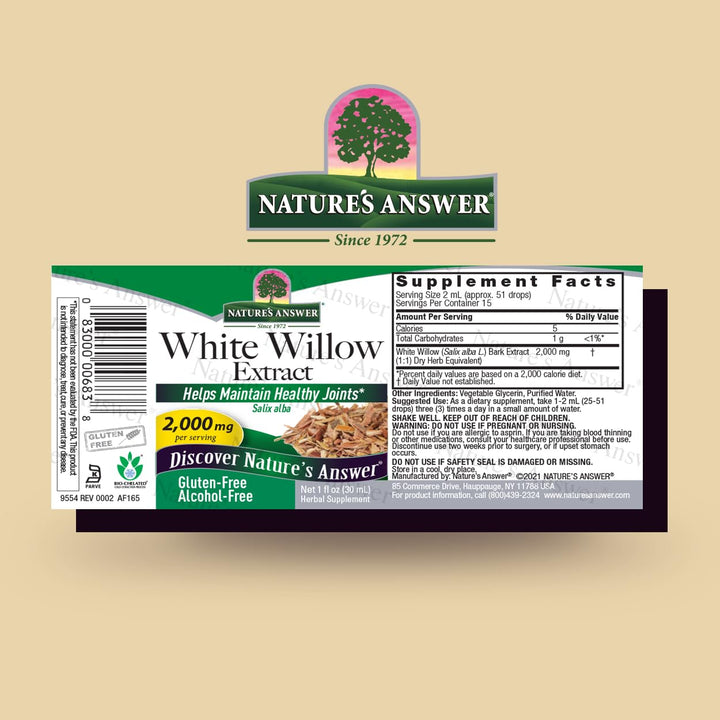 Natures Answer White Willow Bark Extract 1 Ounce - Alco