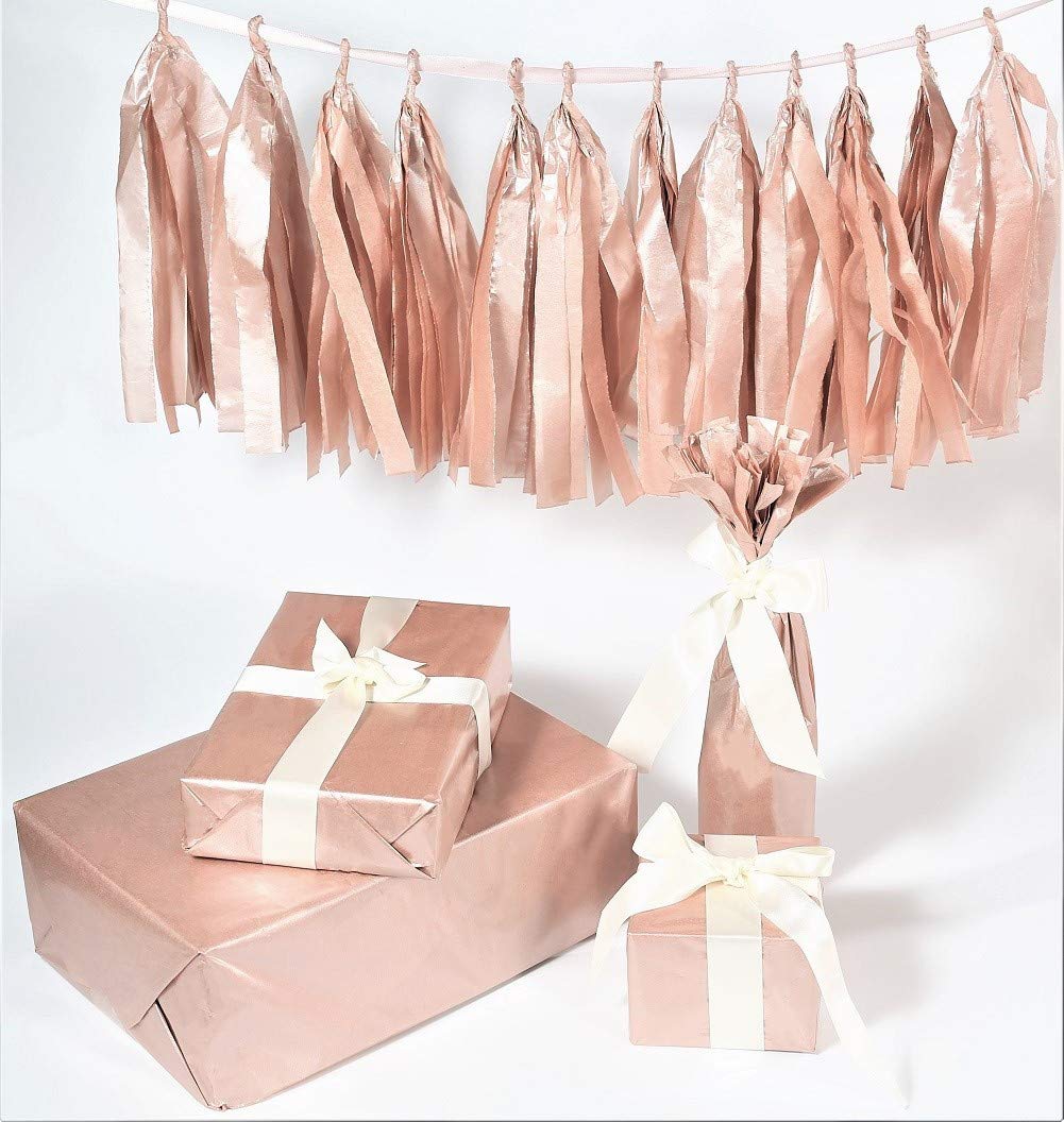 UNIQOOO 40 Sheets Premium Metallic Rose Gold Champagne 