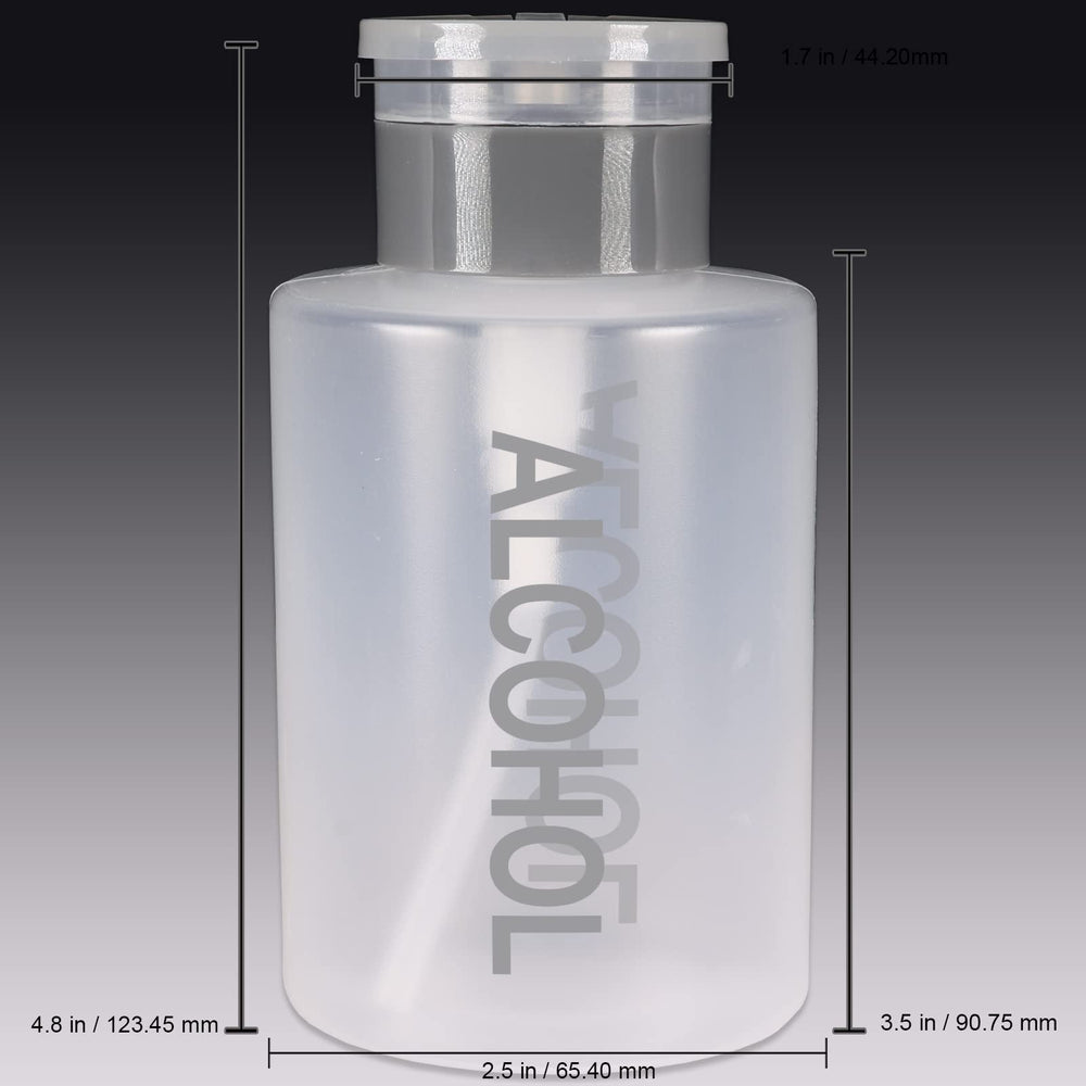 Liquid Push Down Alcohol Dispenser- Clear Bottle- Label