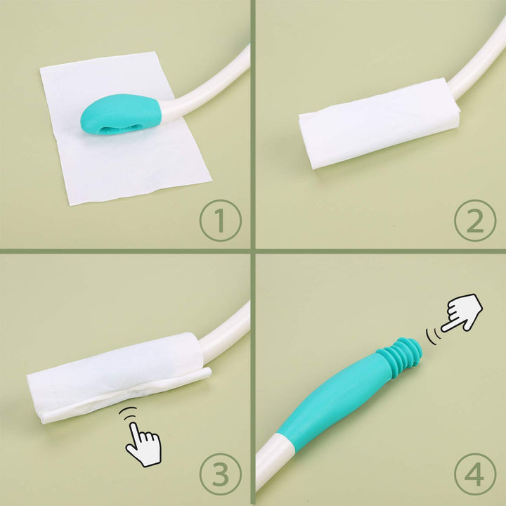 Toilet Paper Aid Wiper Toilet Tissue Aids Tool 15 Long Handle Reach Comfort Bottom Wiper Self Assist Wiping Toilet Aid Self Wipe Helper Assist Holder for Pregnant Elderly Disabled Limited Mobility