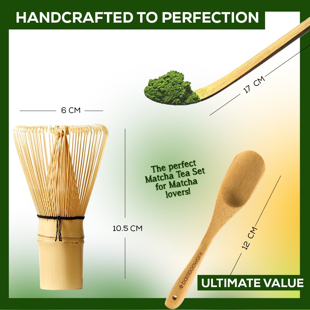 BambooWorx Matcha Whisk Set - Matcha Whisk (Chasen), Tr