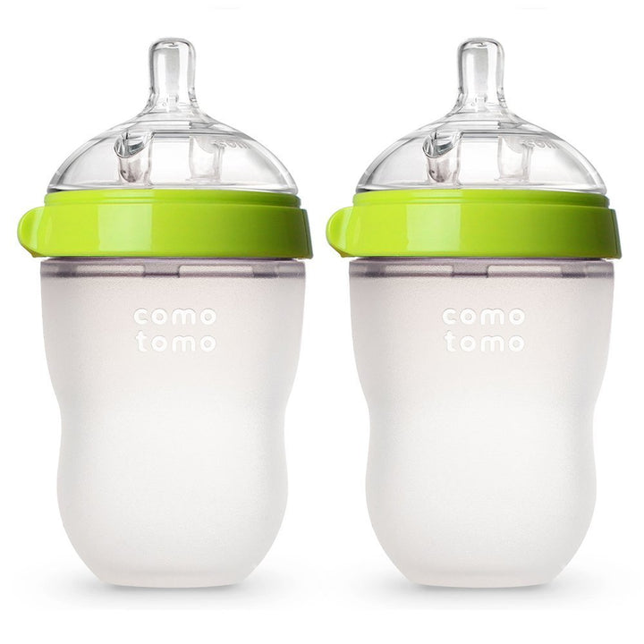 Comotomo Baby Bottle Double Pack, Green, 8oz